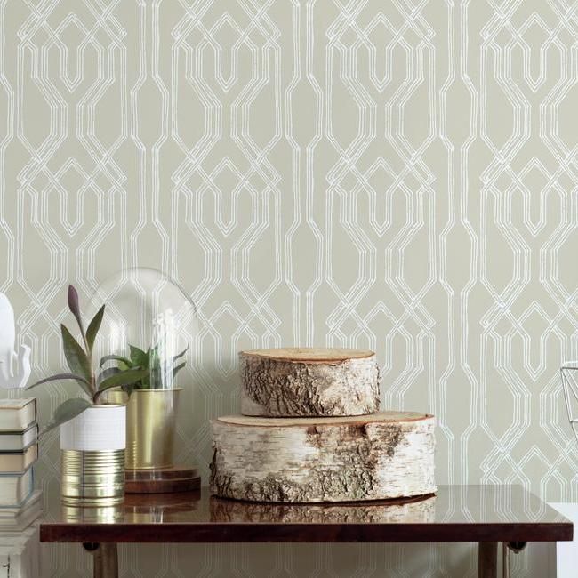 Обои Ronald Redding Tea Garden Oriental Lattice AF6557 фото в интерьере